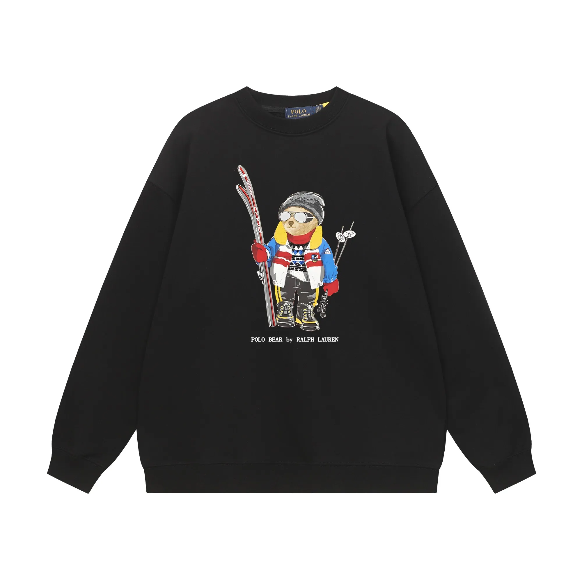 P200 Long-term stock] RalphLauren/Ralph Lauren 2025 autumn and winter new bear letter print 420g heavy large terry sweatshirt Ralph Lauren's age-reducing item, the coat fabric is made of 85% cotton ➕15% polyester, which not only retains the softness, comfort and breathability of cotton, but also adds the wear resistance and wrinkle resistance of polyester fiber, making the clothes more durable and easy to care for. Even in slightly cooler weather, you won't feel stuffy when wearing it. This kind of fabric has a natural crisp feel and is not easy to pill or deform. The bear on the chest is printed with English letters. It is full of color, full of three-dimensionality, and lifelike, adding a bit of liveliness and interest to the whole sweatshirt. There is no pressure to dress, regardless of age or gender. Complete accessories! Color: black, white, navy blue, light floral gray Size: M-L-XL-XXL